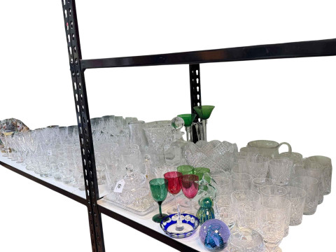 Collection of glass including paperweights, Jasper Conran tumblers, Tiffany...