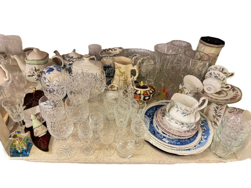 Large collection of decorative porcelain, figurines, glasswares, commemorative interest, etc.
