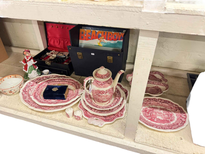 Masons Ironstone, LP records, costume jewellery, etc.