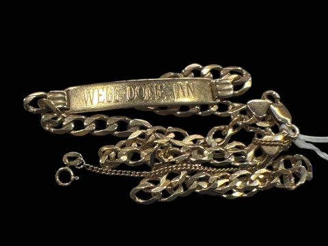 9 carat gold identity necklace.