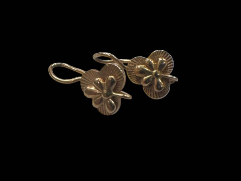 Pair 14 carat (583) gold earrings.