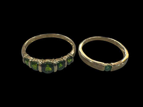 Two 9 carat gold gem set rings.