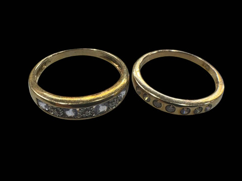 Two 9 carat gold gem set rings.