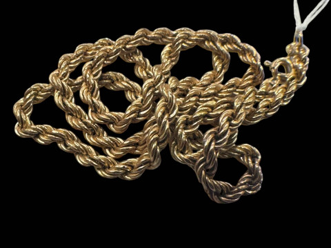 9 carat gold rope twist necklace.