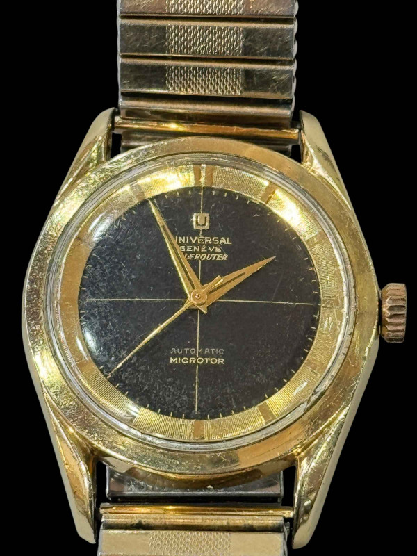 Vintage Universal Polerouter Automatic Microtor watch.