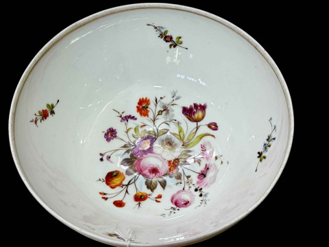English hand painted bowl marked Fenwick & Co, Elsinore, 28cm diameter. thumbnail