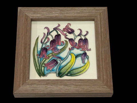 Boxed Moorcroft signed framed plaque.