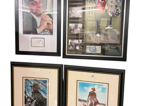 Jack Nicklaus framed montage, David Jason framed autograph and photographic...