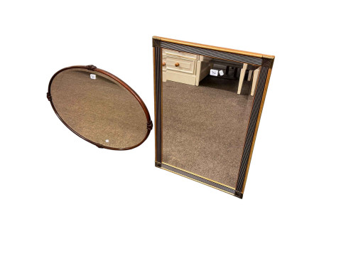 Gilt two tone mirror and console table and four various framed wall mirrors including convex. thumbnail