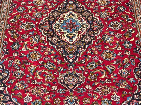 Persian floral decorated carpet with central medallion, 3.30 by 2.40. thumbnail