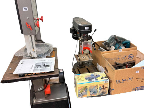 12inch heavy duty wood cutting bandsaw, five speed bench drill, circular...