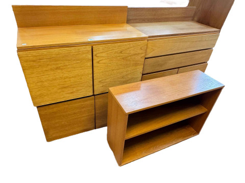 Collection of Mid Century Tapley teak modular units including floating...