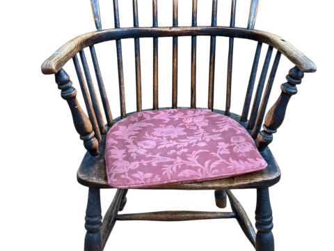 Antique Windsor ash and elm spoke back elbow chair.