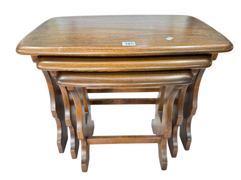 Ercol Old Colonial nest of three tables and magazine table.