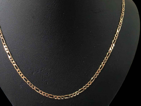 9 carat gold flat link necklace.