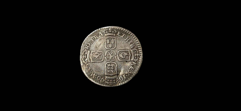 William III 1696 York mint silver sixpence.