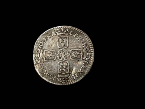 William III 1696 York mint silver sixpence.