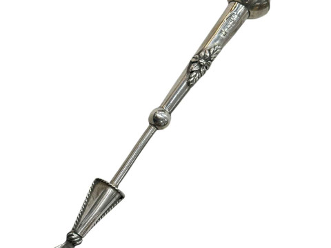 Russian silver Torah pointer, dated 1889, 20cm length.