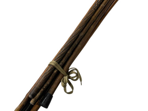 Ebony and silver handled walking stick, London 1934, another silver mounted...