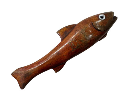 19th Century wooden 'Fish' knitting sheaf.