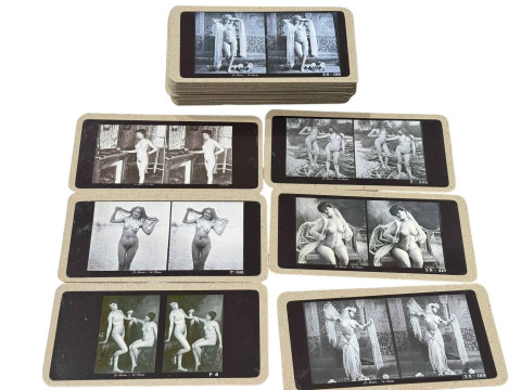 Collection of 'Le Stereo - Nu Paris' Erotic Stereographs, 26 double sided...