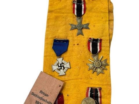 WWII German medal and badges inc Merit Cross with swords, Cross Of Honour...
