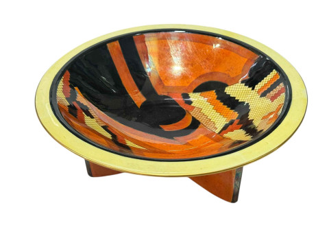 Carlton Ware conical bowl with abstract decoration, 23cm diameter.