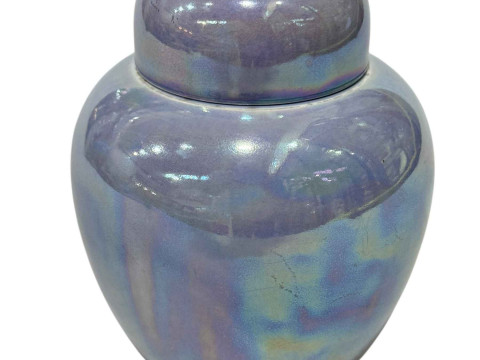 Ruskin lustre finish ginger jar, impressed mark with date 1921, 14cm.