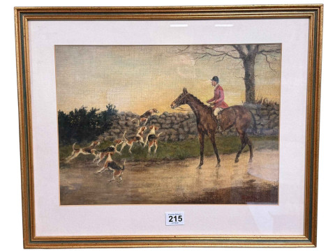 Thomas Ivester LLoyd 1873-1942, Huntsman and HOunds, oil painting, signed...