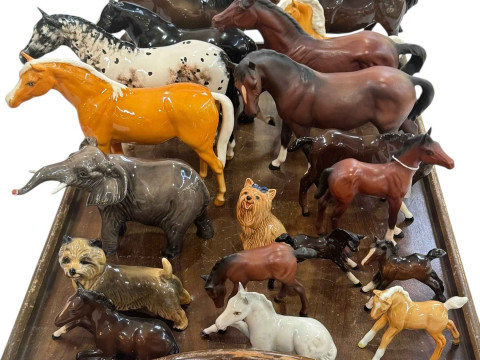 Collection of Beswick including Appaloosa, Palomino, Elephant, Foals,...