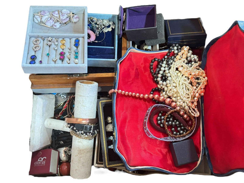 Box of costume jewellery, etc.