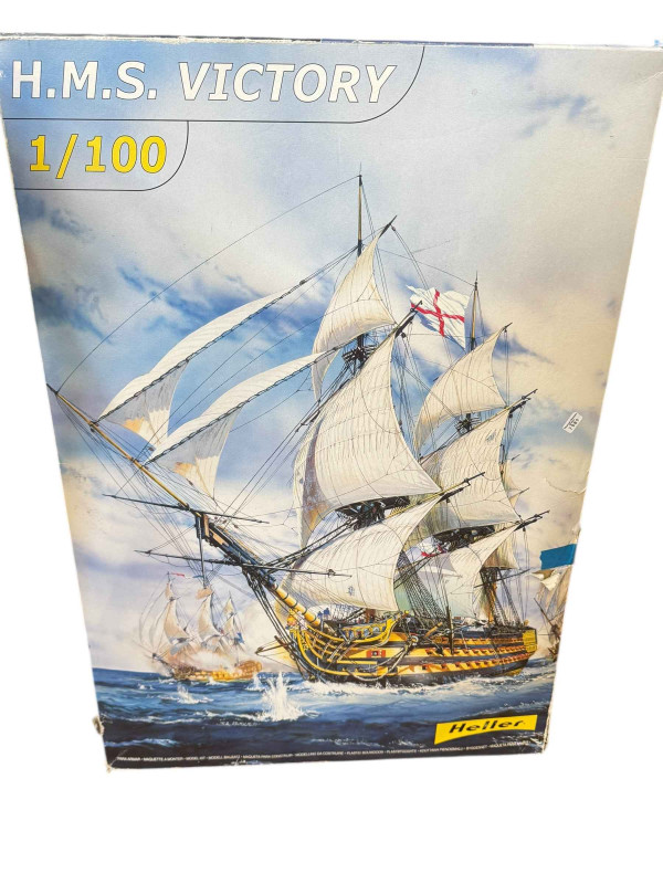 Diecast aeroplanes, railway models, HMS Victory by Heller, etc.