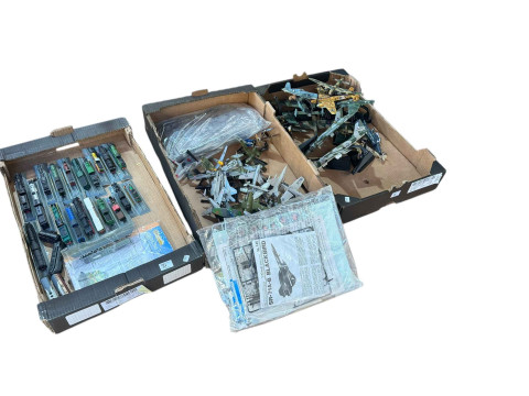 Diecast aeroplanes, railway models, HMS Victory by Heller, etc.