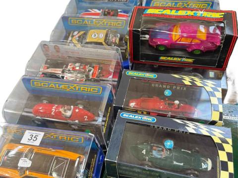 Collection of diecast Scalextric models including limited edition Le Mans...