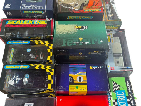 Collection of diecast Scalextric vehicles including James Bond Goldeneye,...