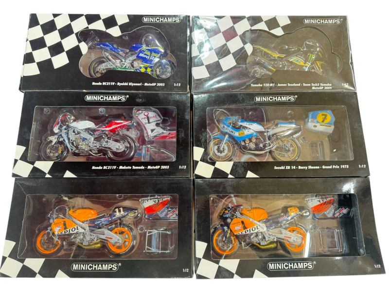 Collection of six Minichamps Motorcycles, Scalextric limited edition diecast boxed vehicles, etc.