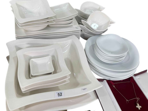 Collection of Villeroy & Boch and Georg Jensen tablewares, silver cross...