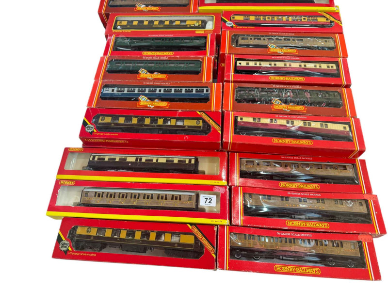 Collection of boxed Hornby Railways OO Gauge carriages, approximately 30.