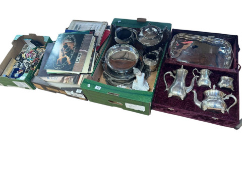 Costume jewellery, metalwares, Lladro, Nao, Programmes, Meat plates, etc.