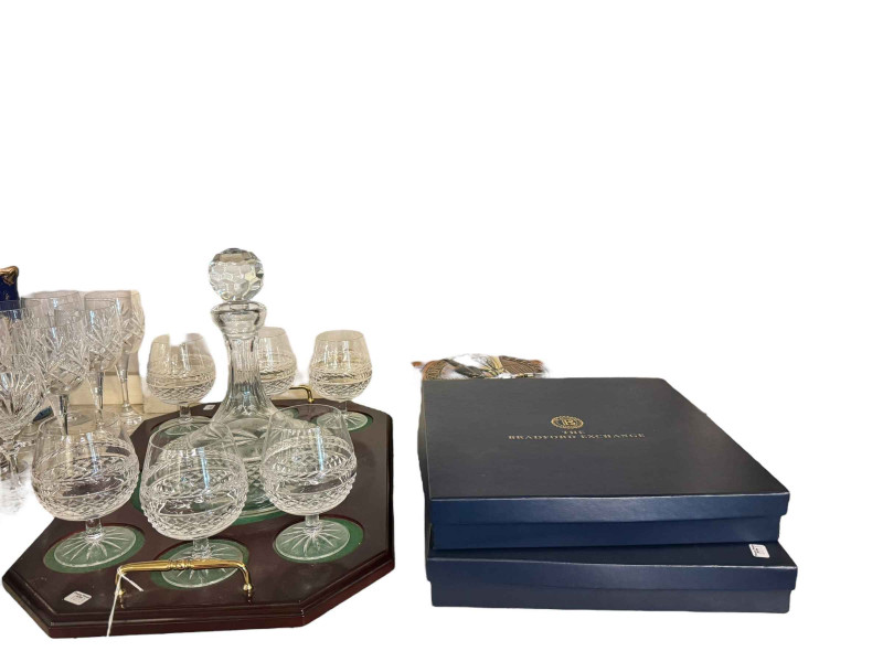 Collection of collectors plates, cut glass, Beswick, part teawares, etc.