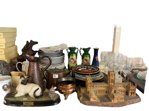 Collection of collectors plates, cut glass, Beswick, part teawares, etc. thumbnail