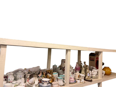 Tilley stormlight, figures, Mason's, Aynsley, part tea wares, etc.