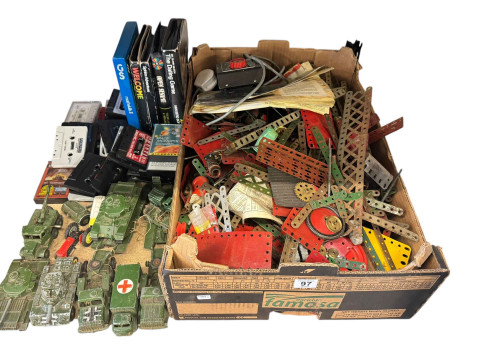 Diecast toys, computer games, Meccano, etc.