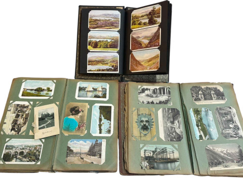 Three postcard albums housing: Hartlepool Bombardment (4), Explosion at...