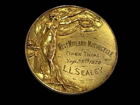 West Midland Motorcycle 9 carat gold presentation medallion.