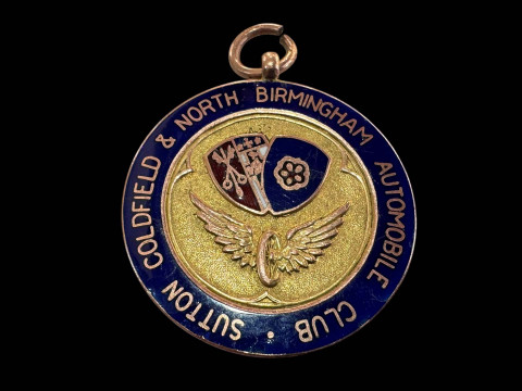 Sutton Coldfield and North Birmingham Automobile Club 9 carat gold medallion...