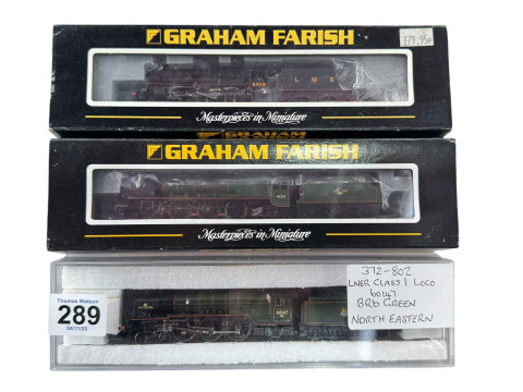 Three large Graham Farish locomotives.