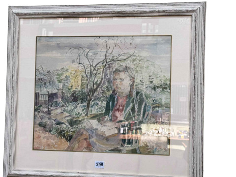 Thomas Hennell RWS (1903-1945), Portrait of a Blind Girl Reading Braille...