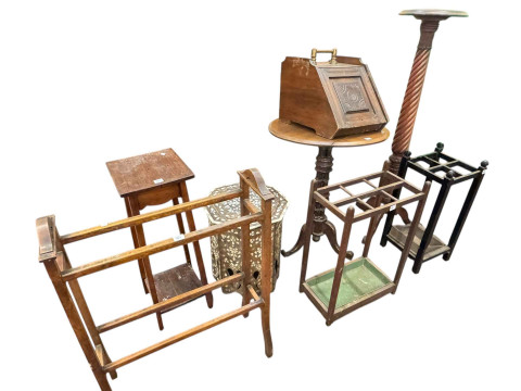 Victorian circular pedestal occasional table, octagonal Moorish table,...