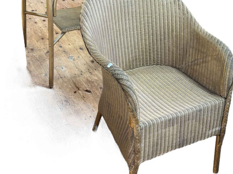 Lloyd Loom bedroom chair and matching table.